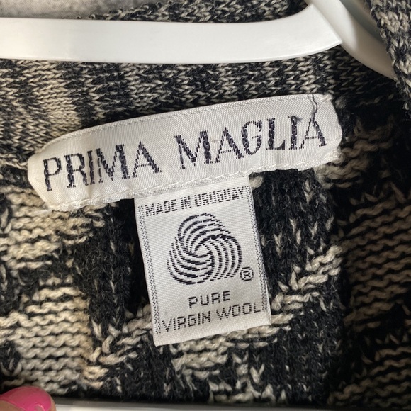 Prima maglia mens large pure virgin wool cardigan - Picture 2 of 4